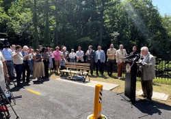 June 20, 2025: Senator Fontana attended the ribbon cutting of the re-opened Davis Avenue Bridge that connects Brighton Heights to Riverview Park. The City demolished the previous bridge in 2009 due to safety issues. The new Davis Avenue bridge will function as a bike and pedestrian bridge and feature modern building designs, materials, and insights, while emulating the aesthetic established by the prior bridge. Senator Fontana secured funds that contributed to the funding of the project.