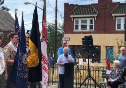 August 31, 2019: Senator Fontana attended the Honor Roll Dedication Ceremony in Brookline where a new plaque was presented.  The new plaque lists the 56 heroes who lost their lives in defense of our country during World Wars I and II, the Korean War, and Vietnam War.
