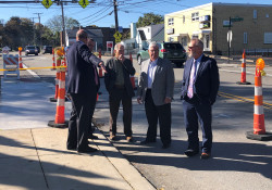 October 2019: Senator Fontana and Representative Dan Deasy joined Dave Montz – Green Tree Borough Manager, Mark Sampogna – Green Tree Council President, and John Novak – Green Tree Councilperson last week to view sidewalk upgrades made along Greentree Road as a result of state multimodal funding the borough received.