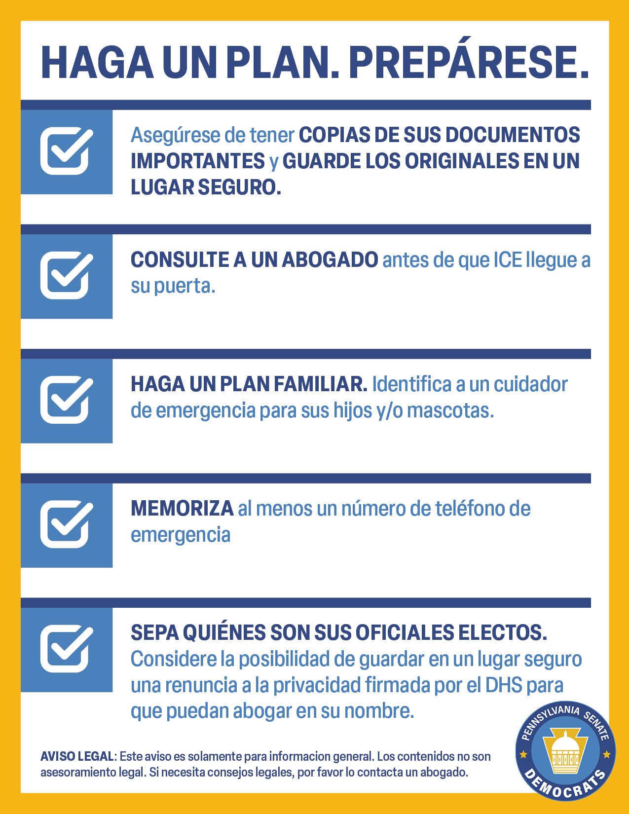 haga un plan. Prepárate.